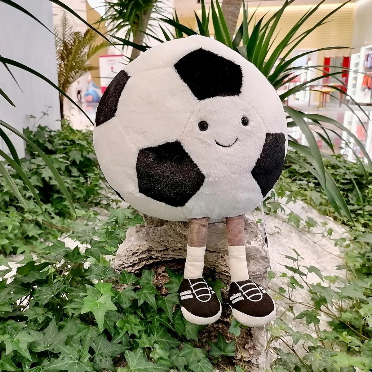 Cute Soccer Stuff Funny Soccer Toy Pillow with Legs, Soft Plush Soccer Ball Sports Pillows Adorable Soccer Gift for Boys Room Decor(Soccer,9 inches)