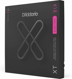 D'Addario XT Coated Bass Strings - Electric Bass Guitar Strings - 5-String, Long Scale, 45-130