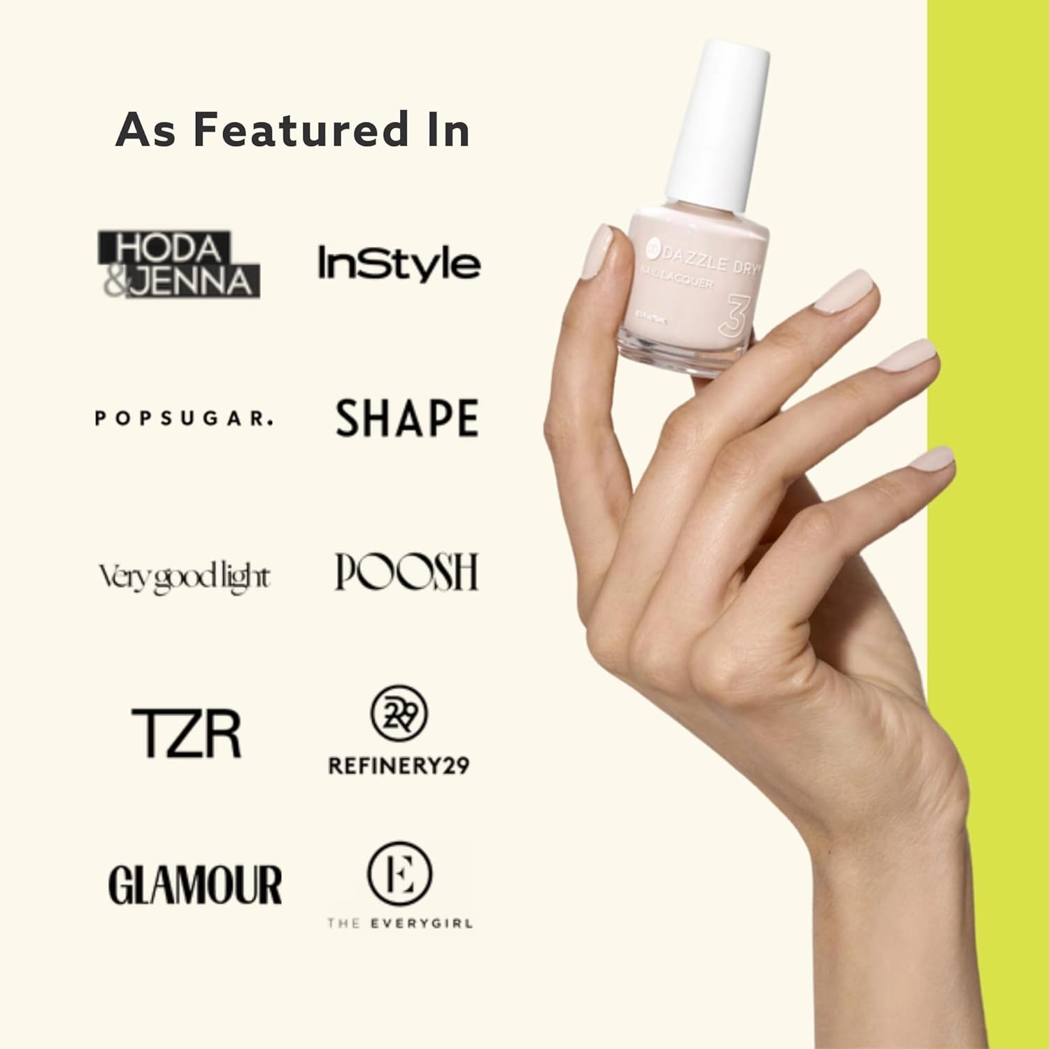 Dazzle Dry Mini Kit 4 Step System - Soft Caress - A cool peony pink. Full coverage cream. (5 Piece Kit / 5 Manicures)