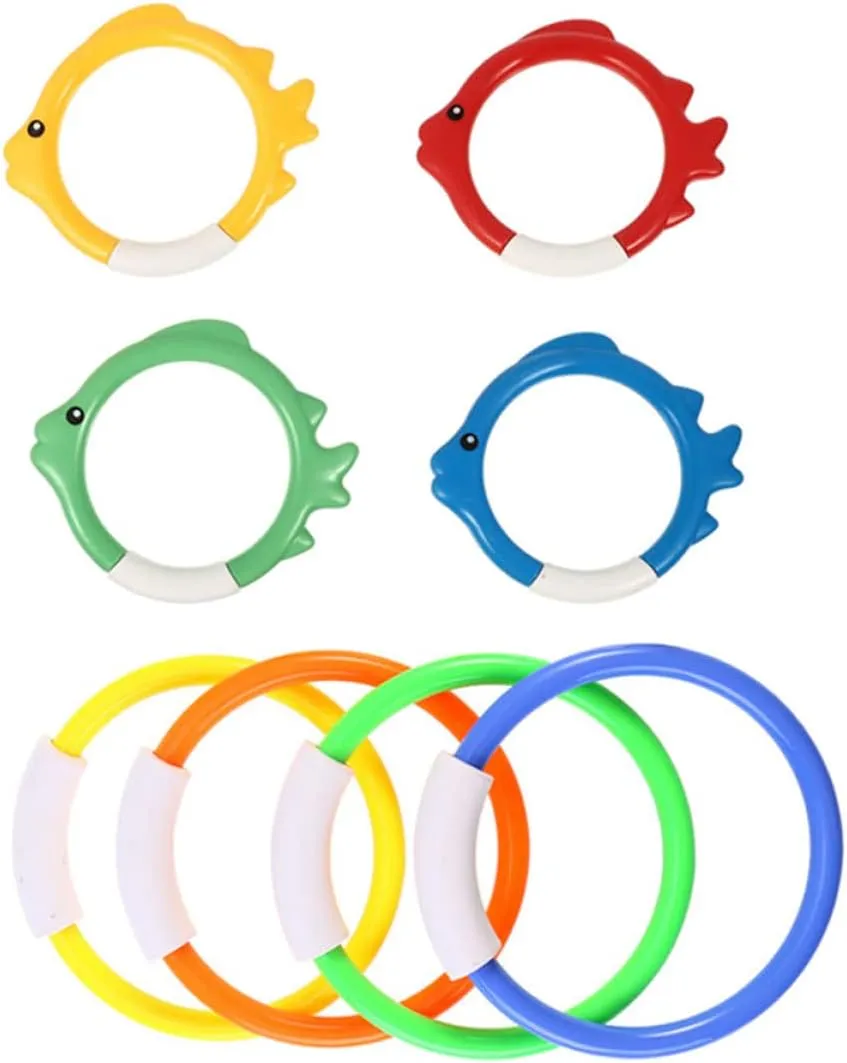 DECHOUS 8pcs Diving Ring for Fun Swimming Pool Training Accessories Lightweight and Compact Bright Colors to Stimulate Vision for Summer Water Play