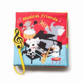 DEMDACO Playing Animal Friends Music Note Primary Hues Children's Musical Soft Book Toy