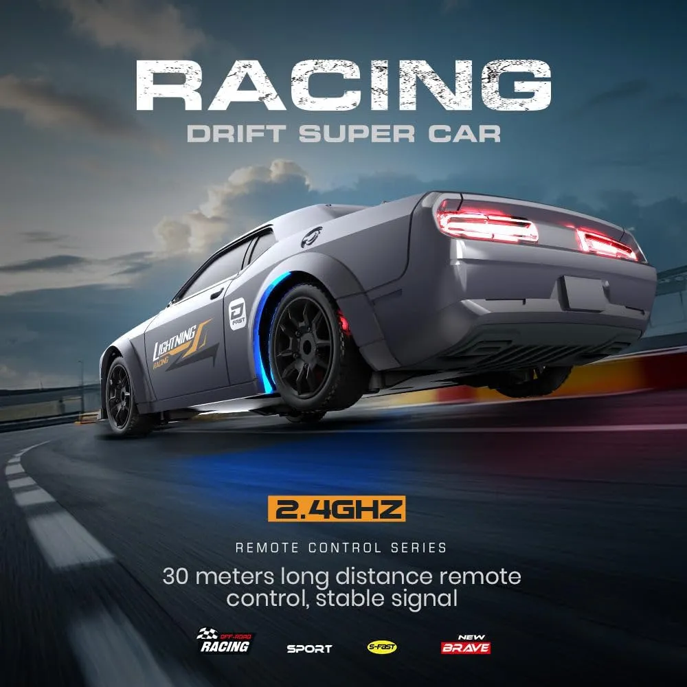 Desktop Mini RC Drift Car - 1:43 Scale RTR Full-Proportional 2.4G Remote Control Electric RC Drift Racing Sport Car with LED Lights Vehicle Hobby Gift for Adults -Gyro Version