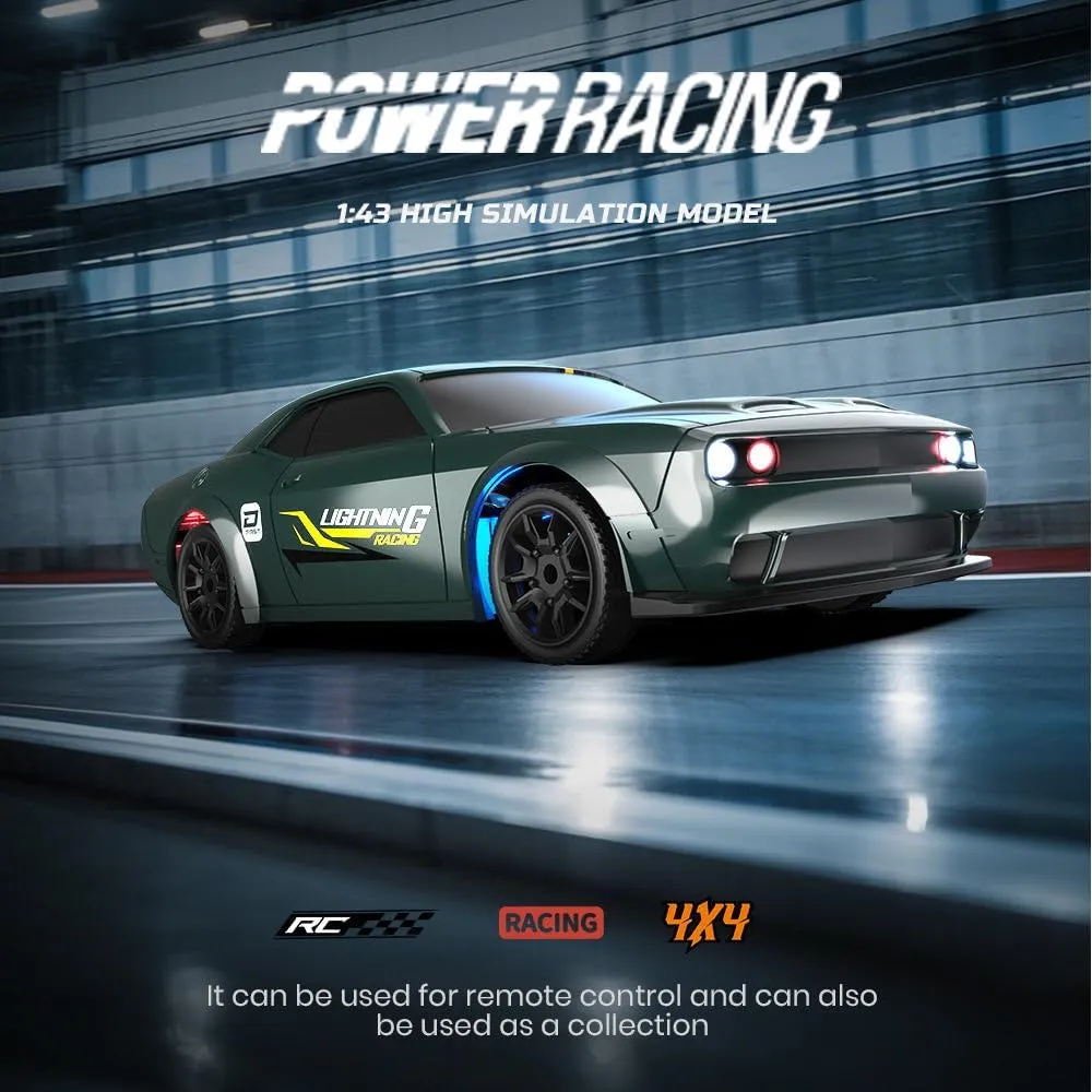 Desktop Mini RC Drift Car - 1:43 Scale RTR Full-Proportional 2.4G Remote Control Electric RC Drift Racing Sport Car with LED Lights Vehicle Hobby Gift for Adults -Gyro Version