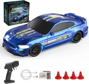 Desktop Mini RC Drift Car - 1:43 Scale RTR Full-Proportional 2.4G Remote Control Electric RC Drift Racing Sport Car with LED Lights Vehicle Hobby Gift for Adults -Gyro Version