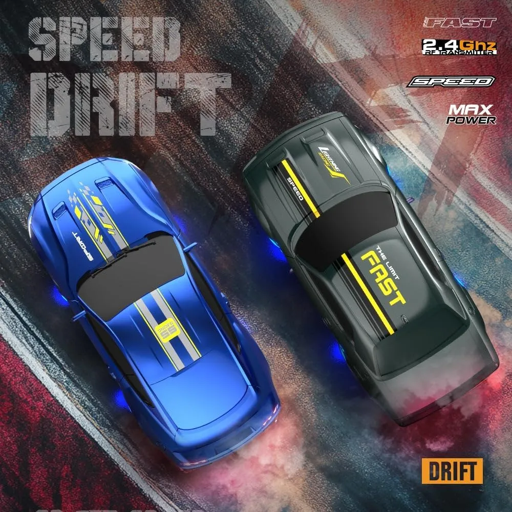 Desktop Mini RC Drift Car - 1:43 Scale RTR Full-Proportional 2.4G Remote Control Electric RC Drift Racing Sport Car with LED Lights Vehicle Hobby Gift for Adults -Gyro Version