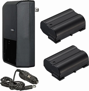 Digital Nc Nikon D850 High Capacity 'Intelligent' Batteries (2 Units)   AC/DC Travel Charger   Nwv Direct Microfiber Cleaning Cloth.