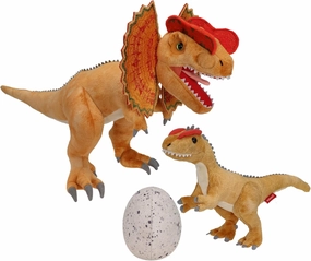 Dinosaur Stuffed Animal Family Set - 20.5" Dilophosaurus Father with Baby Dinosaur Egg Plush Toys, Soft Stuffed Dinosaurs for Boys 3-5 Kids Birthday Gift