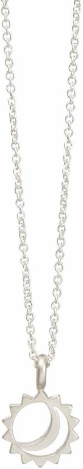 Dogeared Let Your Bright Light Shine Sun and Moon Necklace, Sterling Silver