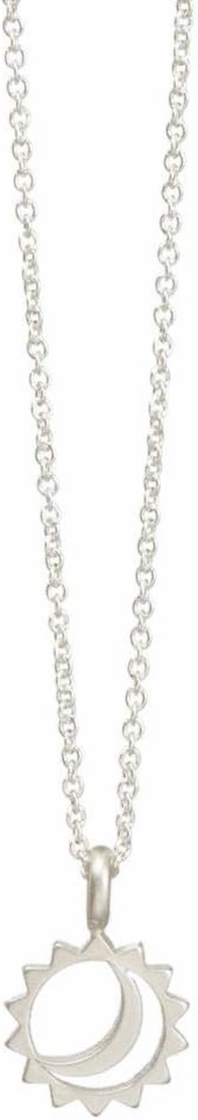 Dogeared Let Your Bright Light Shine Sun and Moon Necklace, Sterling Silver