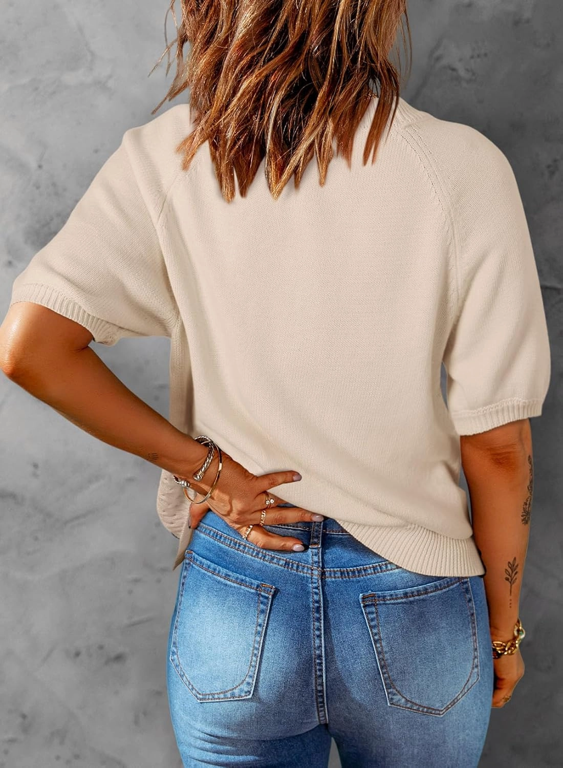 Dokotoo Womens Summer Tops 2024 Trendy V Neck Hollow Out Cropped Button Down Shirts Puff Sleeves Blouses