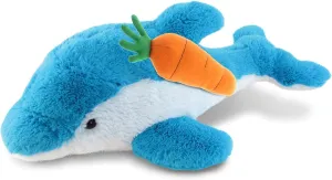 DolliBu Happy Easter Super Soft Plush Dolphin with Carrot - Cute Stuffed Animals with Carrot Plush Toy, with Name Personalization, Spring Easter Plush Animal - 18 Inches