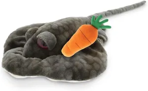 DolliBu Happy Easter Super Soft Plush Grey Stingray with Carrot - Cute Stuffed Animals with Carrot Plush Toy, with Name Personalization, Spring Easter Plush Animal - 18.5 Inches