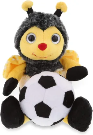 DolliBu Honeybee Stuffed Animal with Soccer Ball Plush - Soft Plush Huggable Honeybee, Adorable Playtime Bee Plush Toy, Cute Insect Gift for Kids and Adults - 6 Inch