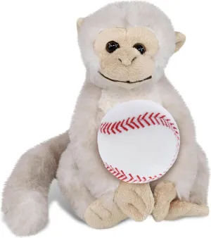 DolliBu Squirrel Monkey Stuffed Animal with Baseball Plush - Super Soft Stuffed Animal Monkey with a Sports Ball Plush Toy for Kids and Adults - 12.5 Inch