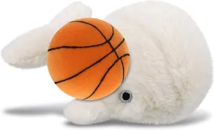 DolliBu White Whale Stuffed Animal with Basketball Plush - Soft Huggable Whale Adorable Playtime Plush Toy, Cute Ocean Life Gift, Personalized Plush Doll Animal Toy for Kids and Adults - 7 Inches
