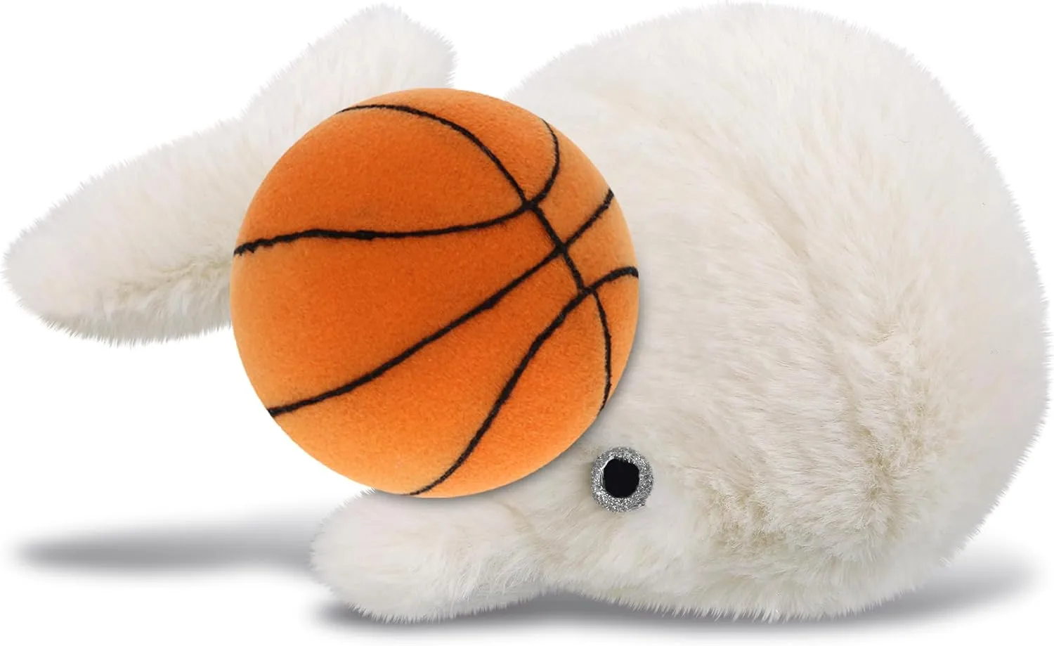 DolliBu White Whale Stuffed Animal with Basketball Plush - Soft Huggable Whale Adorable Playtime Plush Toy, Cute Ocean Life Gift, Personalized Plush Doll Animal Toy for Kids and Adults - 7 Inches
