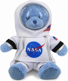 DolliBu Baby Blue Bear Astronaut Plush Toy - Wild Life Astronaut Stuffed Animal with Space Helmet and NASA Astronaut Suit, Spaceman Doll Decor for Girls and Boys with Personalization - 8 Inch