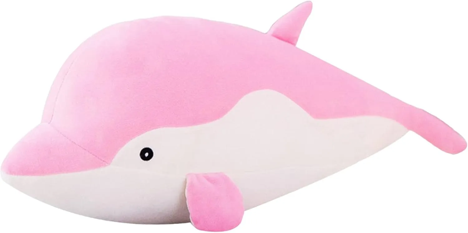Dolphin Stuffed Animal Plush Toys Soft Lovely Hugging Pillow Stuff Dolls Plushes for Children Girls Sleeping Cushion Gift Room Decor