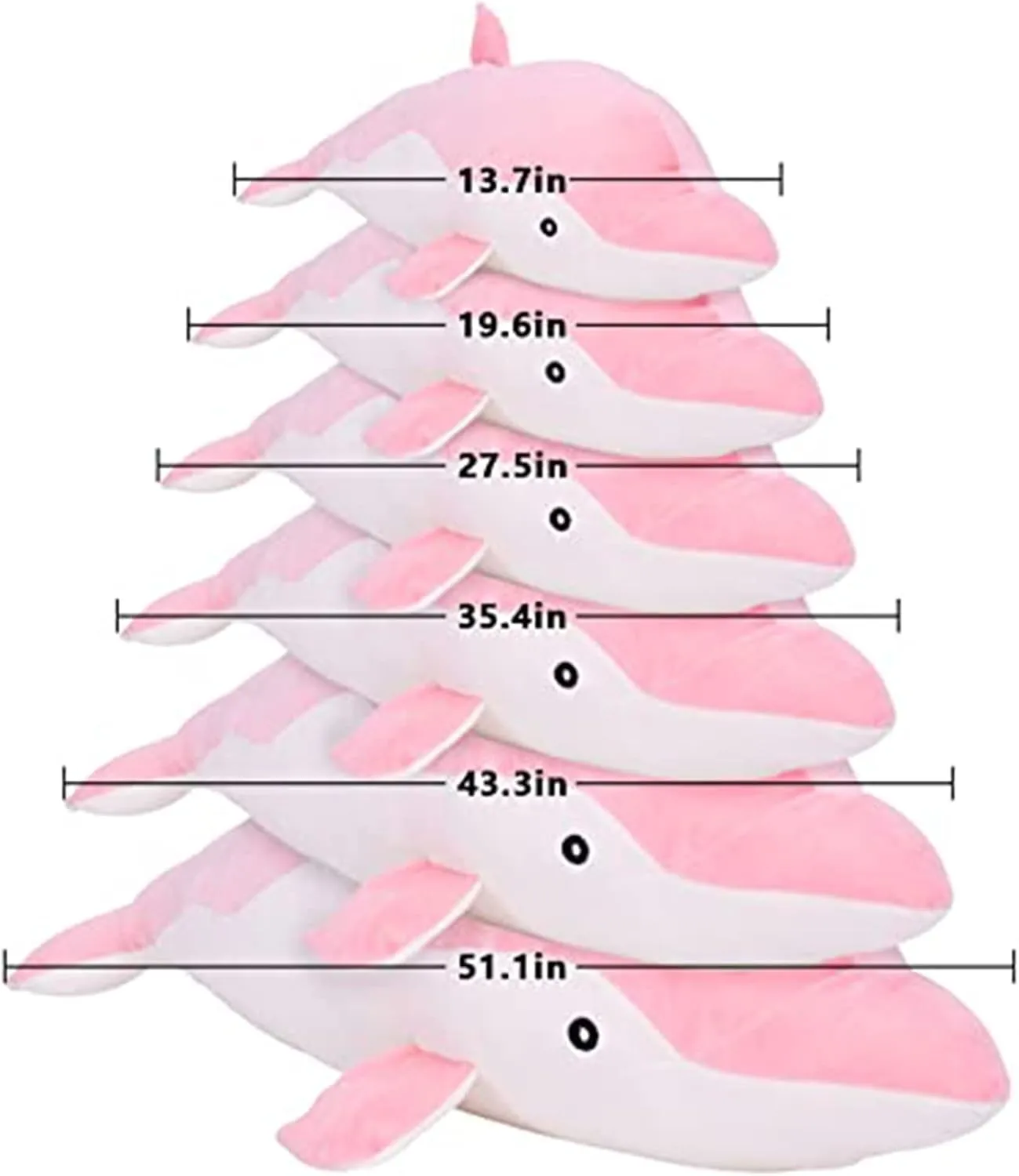 Dolphin Stuffed Animal Plush Toys Soft Lovely Hugging Pillow Stuff Dolls Plushes for Children Girls Sleeping Cushion Gift Room Decor