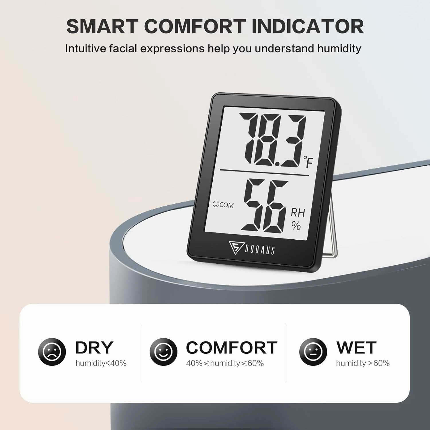 DOQAUS Digital Hygrometer Indoor Thermometer 3 Pack, Room Thermometer with 5s Fast Refresh, Accurate Humidity Meter Temperature Sensor for Home, Bedroom, Baby Room, Office, Greenhouse, Cellar (Black)