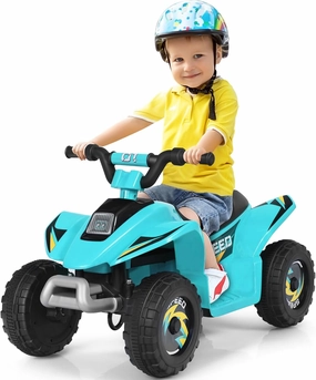 DORTALA Kids ATV, 6V Battery Powered Motorized Ride On Toy Car, Anti-Slip Wheels, 4 Wheeler Electric Quad for Toddlers Ages 3-6 Years, Gift for Boys & Girls, Red (Navy Blue)