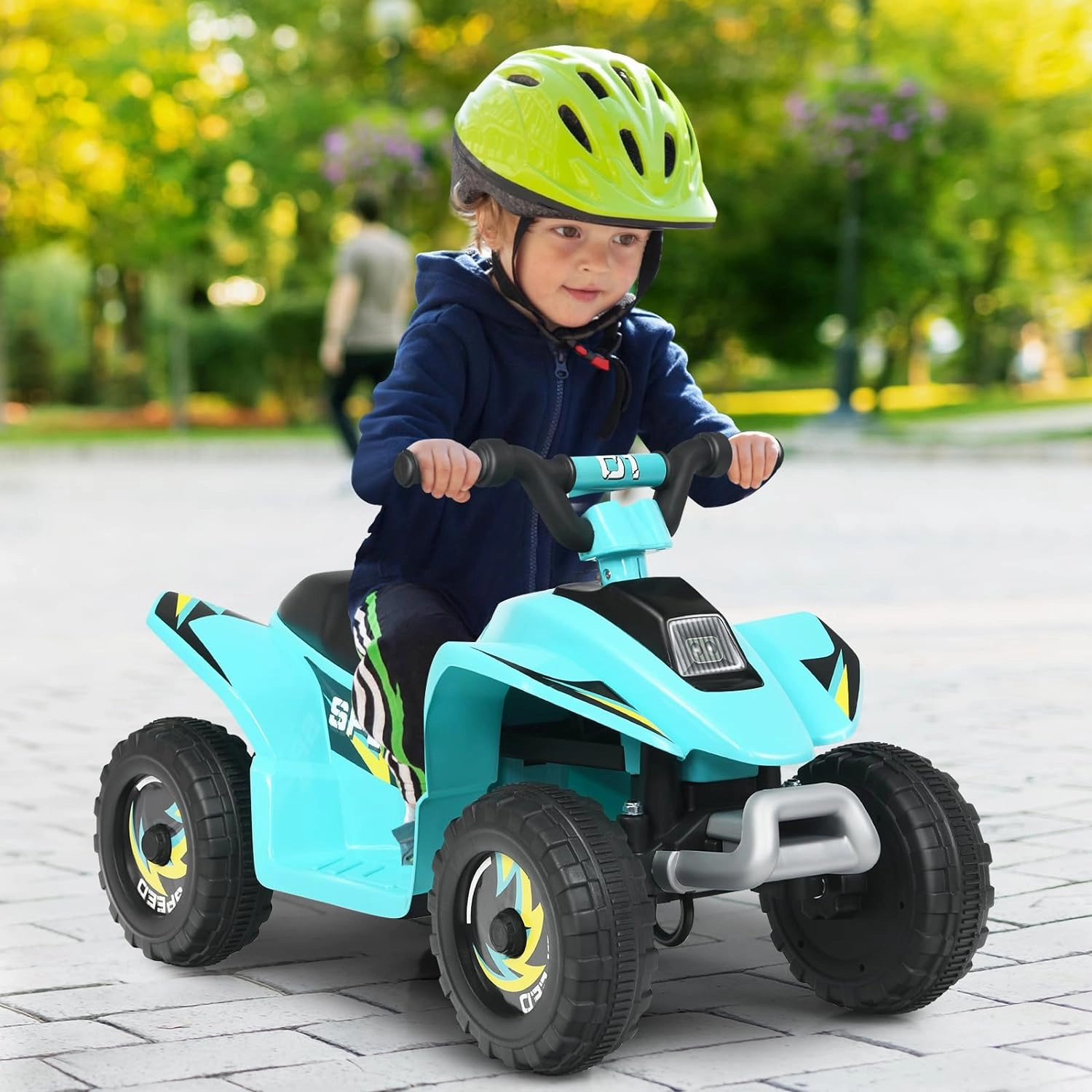 DORTALA Kids ATV, 6V Battery Powered Motorized Ride On Toy Car, Anti-Slip Wheels, 4 Wheeler Electric Quad for Toddlers Ages 3-6 Years, Gift for Boys & Girls, Red (Navy Blue)