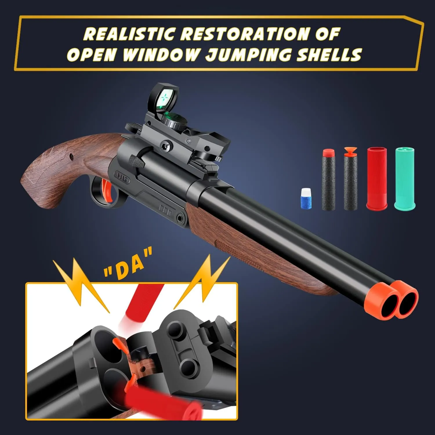 Double-barreled Toy Gun - Two Modes Realistic Soft Bullet Toy Guns Blaster with Sight - Educational Shooting Toy Shotgun - Gifts for Boys Christmas Birthday Halloween Present