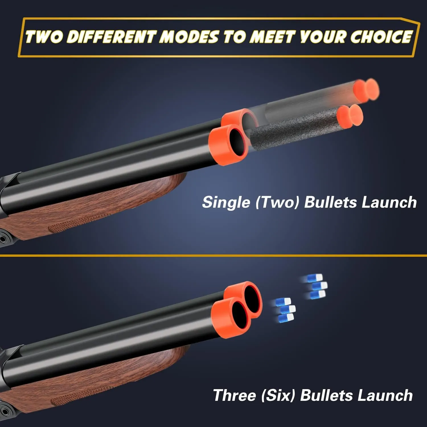 Double-barreled Toy Gun - Two Modes Realistic Soft Bullet Toy Guns Blaster with Sight - Educational Shooting Toy Shotgun - Gifts for Boys Christmas Birthday Halloween Present
