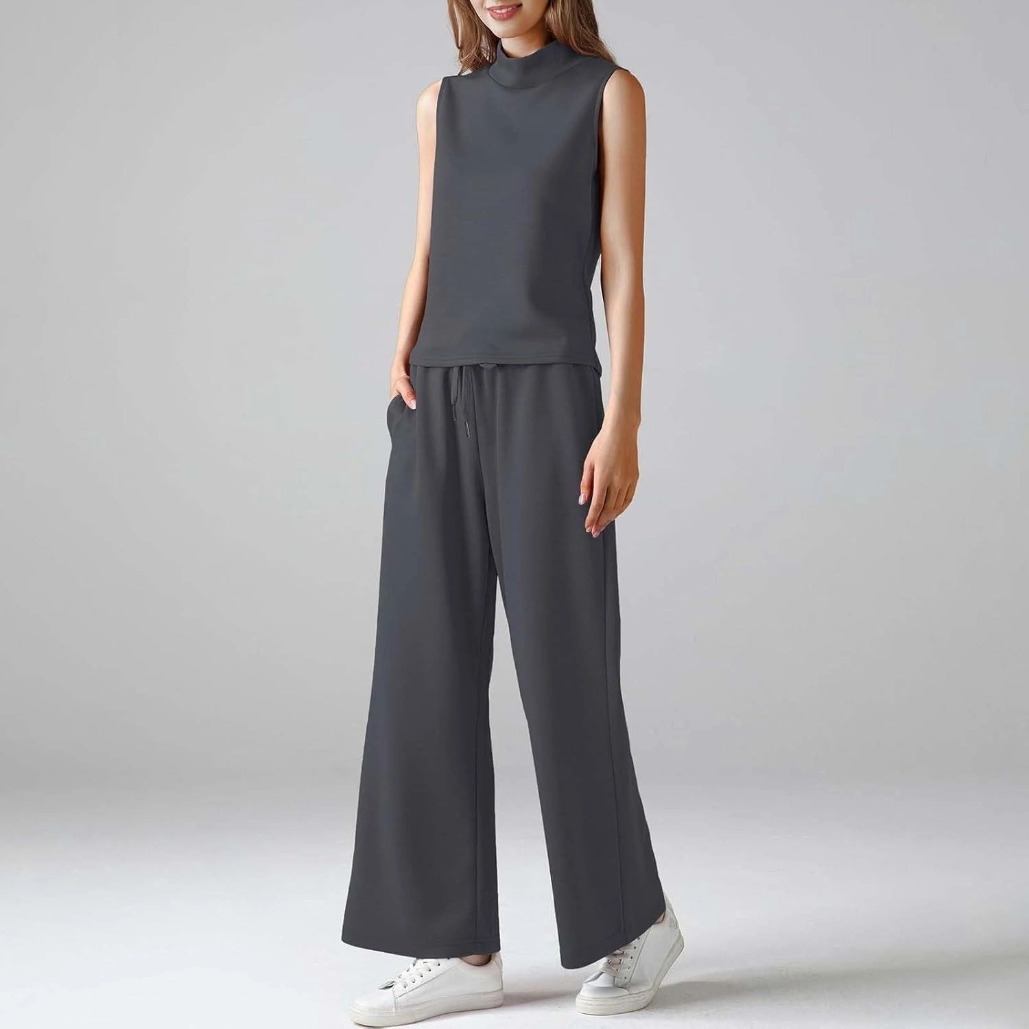 Drawstring Waist Wide-Leg Pants for Women Stylish Everyday Relaxed Outfits Trousers Homewear Fashion Streetwear Pants