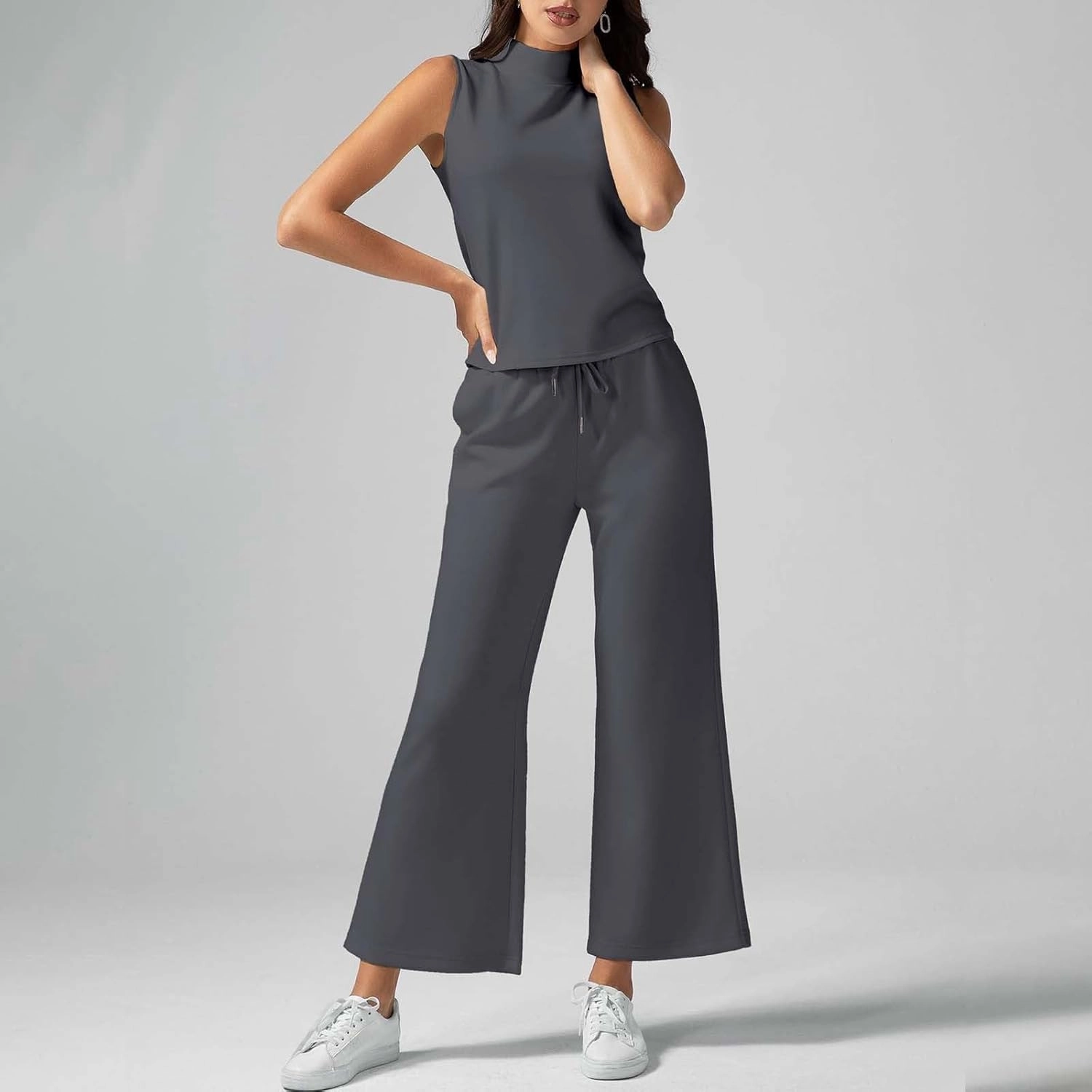 Drawstring Waist Wide-Leg Pants for Women Stylish Everyday Relaxed Outfits Trousers Homewear Fashion Streetwear Pants
