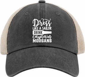 Dress Like A Sailor Drink Captain Morgans Trucker hat Fishing Hats AllBlack Trucker hat Men Gifts for Mom Cool Hats