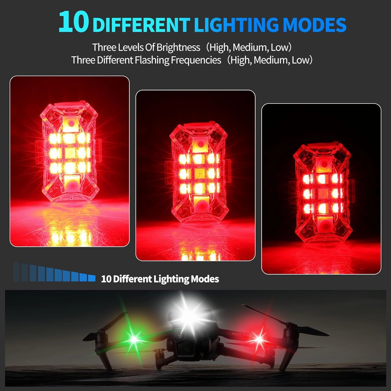 Drone Waterproof Mini Strobe Light, Anti-Collision Light, Rechargeable Drone Lights for Night Flying for DJI Neo/Avata 2/Air 3S/Mini 4 Pro/Mini 4K/Most RC Drone Accessories (2PCS)