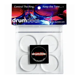 DrumDots Original Drum Dampeners 4pk Tone Control - Clear