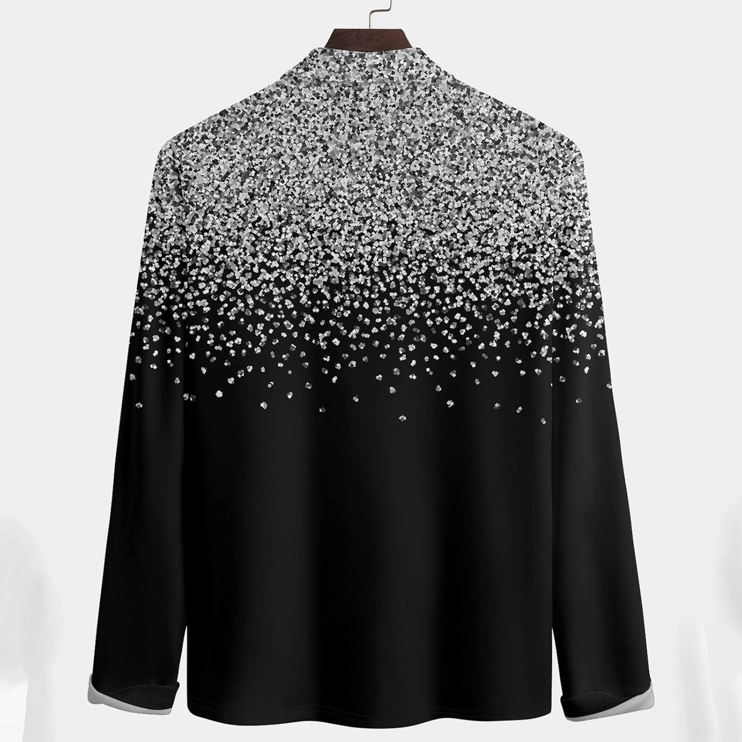 DuDubaby Summer Shirts for Men Lapel Long Sleeve Printed Casual Top Loose Sports Lapel Shirt