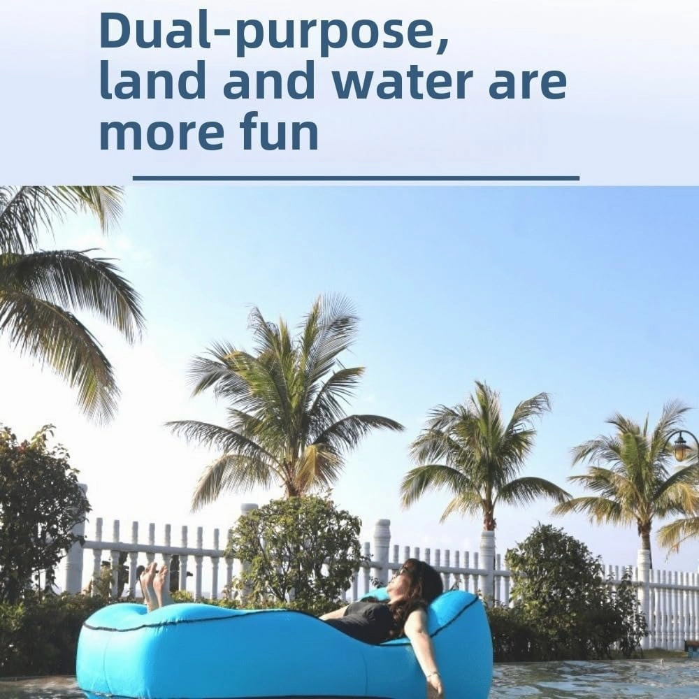 Eaacaa Inflatable Sofa - Cool Inflatable Chair, Easy to Set up, Portable, Waterproof, air Leakage-Proof Design-Ideal Sofa for Backyard Beach Trips Camping picnics and Music Festivals (Bright Orange)