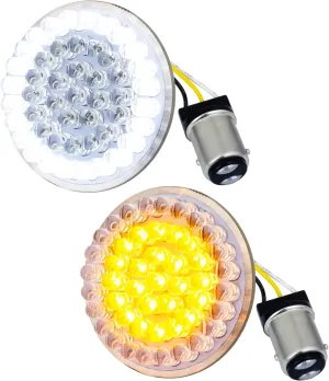 Eagle Lights 8748TS 2" Front LED Turn Signals with White Halo Running Lights - Generation I / 1157 Base