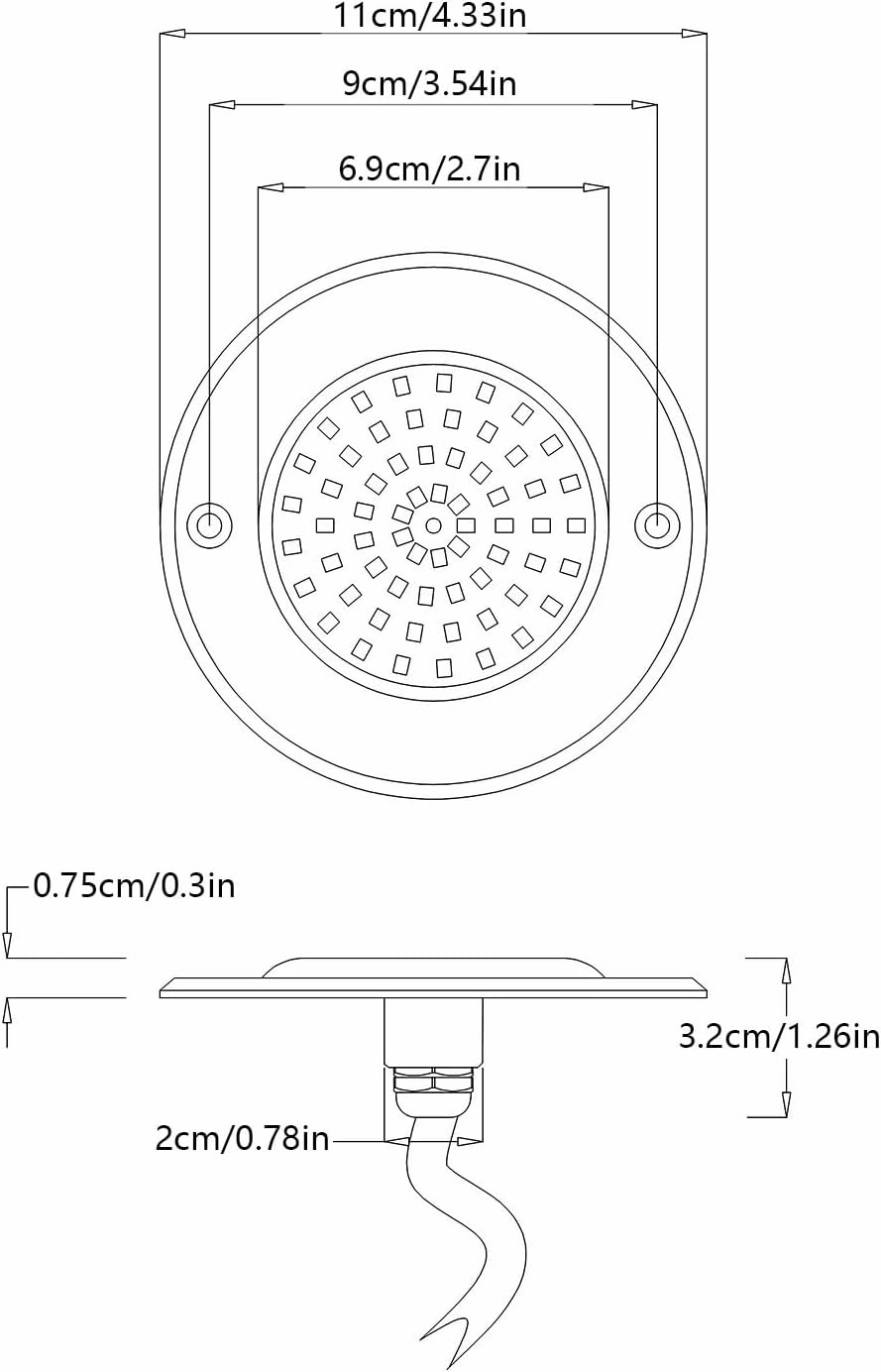 Eapmic 12V 6W Pool Light Underwater Color-Change LED Lights RGB IP68 Without Remote(6W)