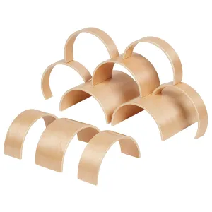 ECR4Kids Wooden Tunnels and Arches, Block Play, Natural, 10-Piece