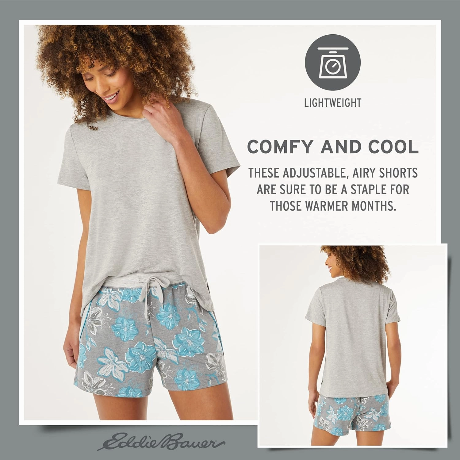 Eddie Bauer 4pc Women's Pajama Sets - Long Sleeve & Jogger Pajama Set for Women - Womens Pajama Sets Shorts & Crewneck Top