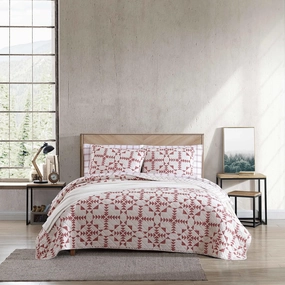 Eddie Bauer- King Quilt Set, Cotton Reversible Bedding Set, All Season Lodge Home Décor (Arrowhead Red, King)