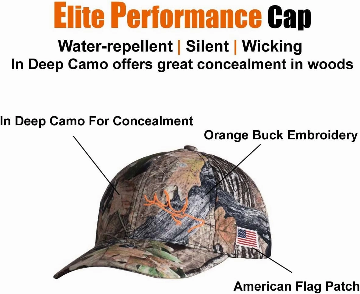 EDTREK Elite Youth High Performance Hunting Hat - Boys Girls Kids Camo Hat and Blaze Orange Baseball Cap