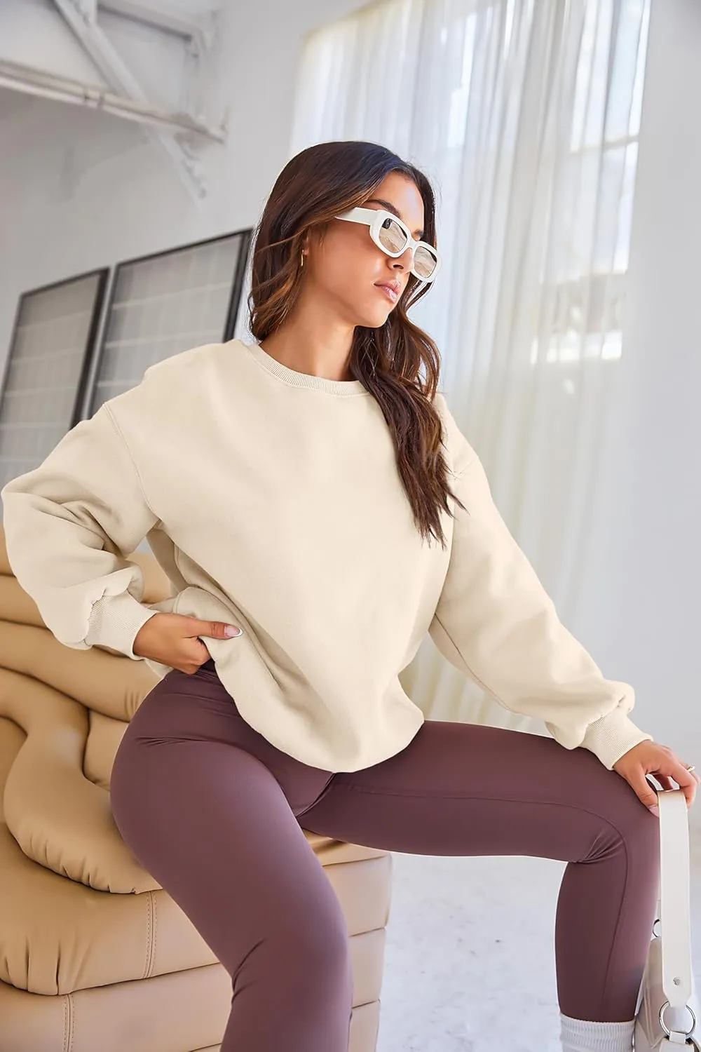 EFAN Womens Oversized Sweatshirts Crewneck y2k Hoodies Fall Fashion Outfits Teen Girls Cute Sweater 2025 Winter Clothes