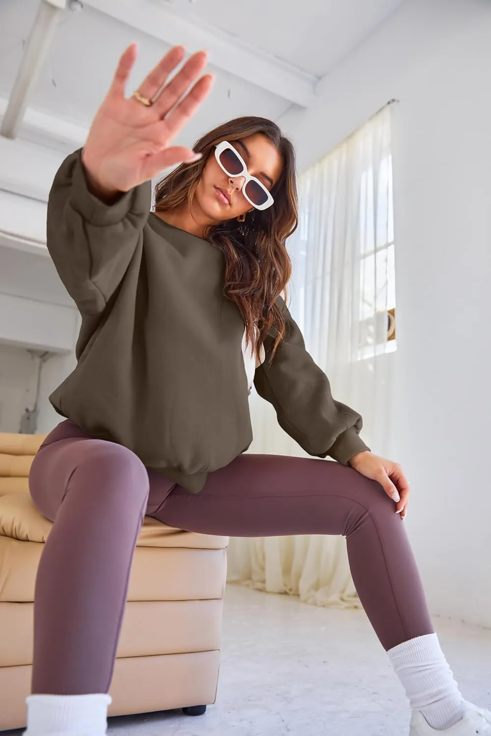 EFAN Womens Oversized Sweatshirts Crewneck y2k Hoodies Fall Fashion Outfits Teen Girls Cute Sweater 2025 Winter Clothes