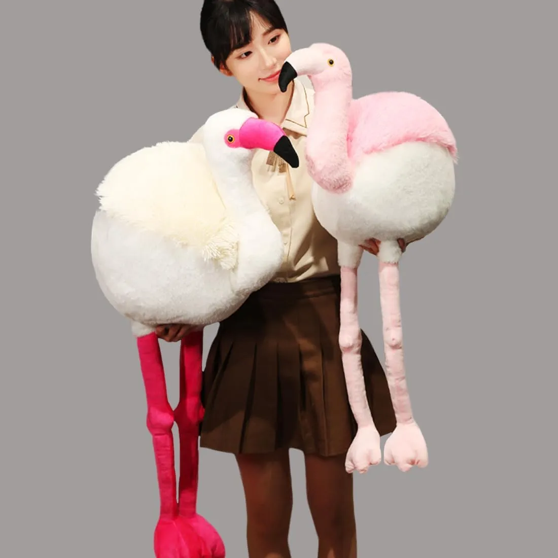 ELAINREN Super Fluffy Flamingo Plush Pillow Ultra-Soft Pink Flamingo Stuffed Toy Realistic Flamingo Plushie Dolls Gifts/37.4''