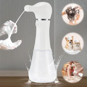 Electric Foaming Soap Dispenser,IPX7 Dog Shampoo Sprayer,400ML Capacity Pet Shower Bath Supplies Automatic Foaming Machine for Dog Deep Cleaning,Kitchen Dish Wash,Bathroom Floor Wash,Window Cleaning