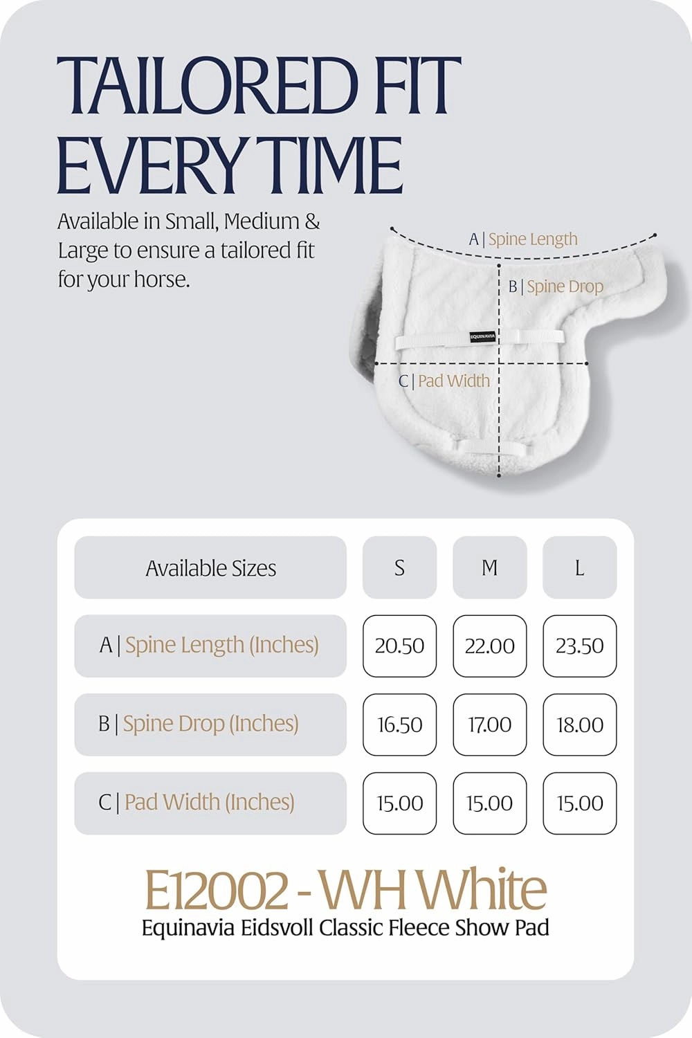 Equinavia Eidsvoll Close Contact English Saddle Pad | Horse Saddle Pad with Shock Absorbing Fleece Top | Hook & Loop Billet Straps, Secure Fit | Breathable for All Riding Styles