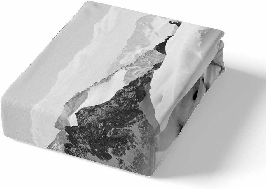 Erosebridal Polar Bear Bedding Set Deep Pocket, Arctic Scenery Bed Set Full Size, Natural Iceberg Pattern Fitted Sheet for Kids Boys Adult, Cute Animal Bed Cover for Living Room, Grey White