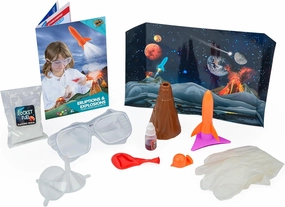 Eruptions and Explosions by Heebie Jeebies- 5 Fun and Safe Science Experiments for Kids Ages 8  Years Old- Volcano, Rocket and More- STEM Chemistry Set