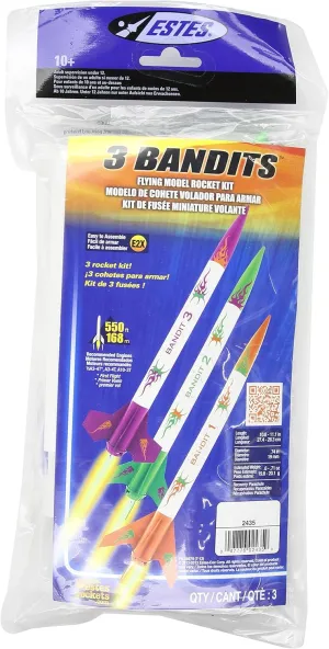 Estes 3 Bandits Model Rocket Kit, Multi color, Pack of 1