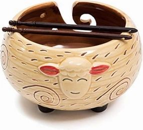 Eunoia Ceramic Yarn Bowl, 7 x 4 Inch Handmade Yarn Holder for Crocheting, Decorative Knitting Bowl for Knitters with Wooden Crochet Hook and Travel Bag